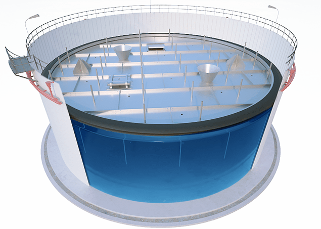 API 650 Aluminum dome roofs for fire water tanks