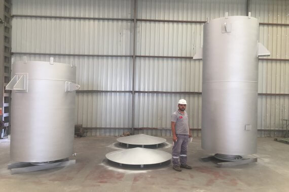 Äager provides a large number of blow off (vent silencers) to Téchnicas Reunidas for the GAS Train 5 Project of Kuwait at Mina Al Ahmadi Refinery -MAA 35