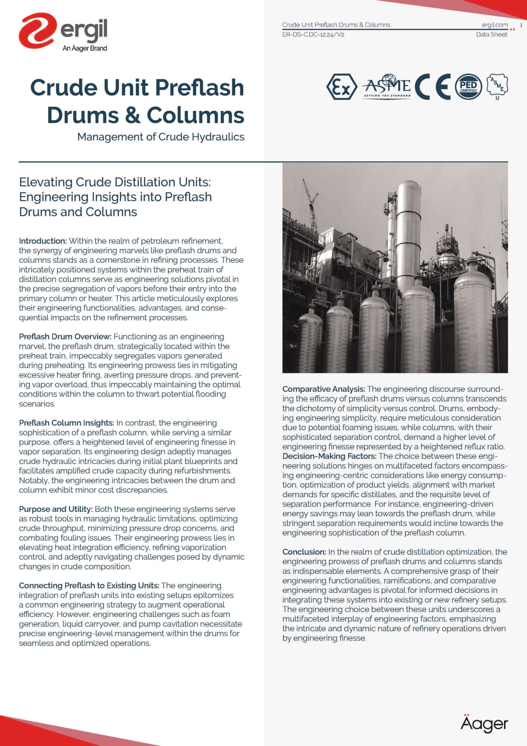 Crude Unit Preflash Drums and Columns 4